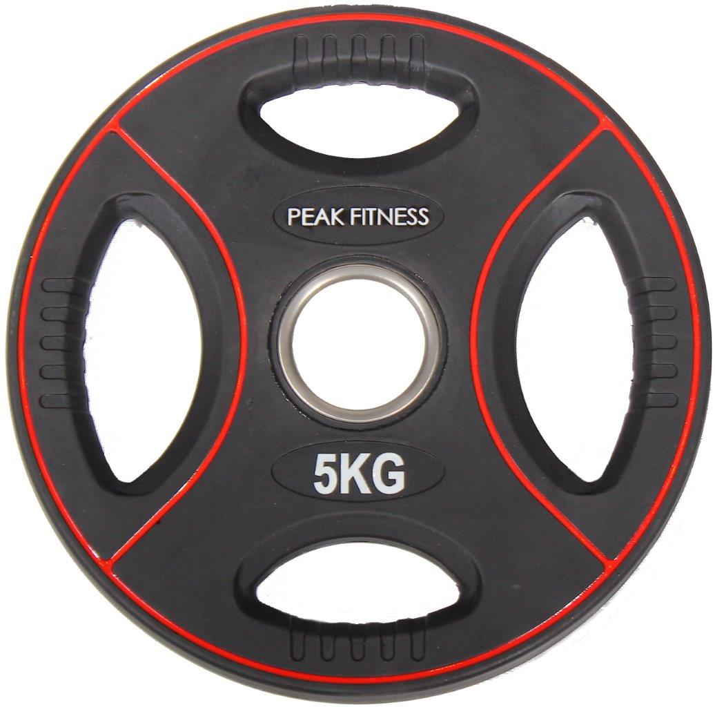 Peak Fitness - 50 mm vægtskive Poly Urethane - 5 kg