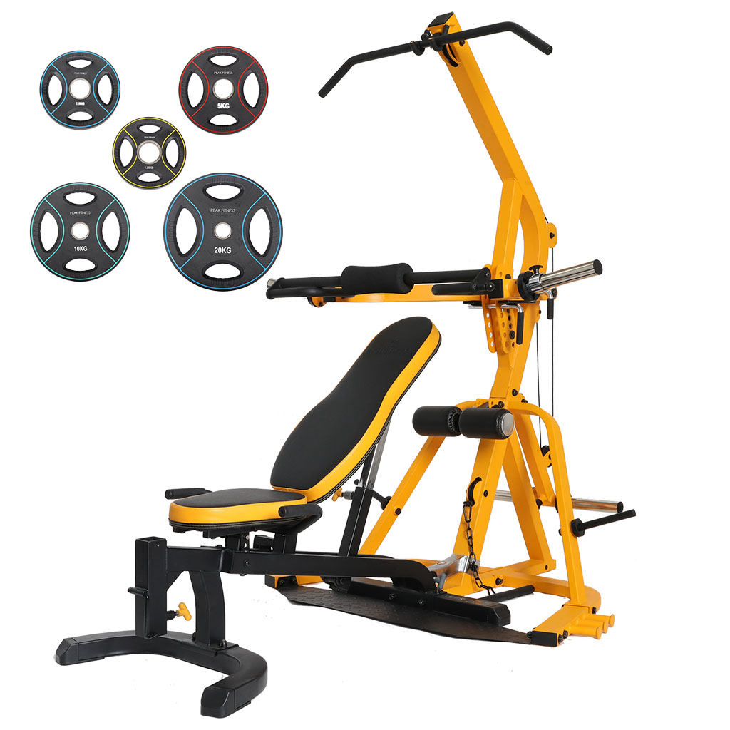 Powertec - Workbench Levergym +77. PU-vægtsæt - 5 kg - Yellow