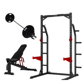 Peak Fitness Half Rack m. 95kg sort 50 mm vgtst