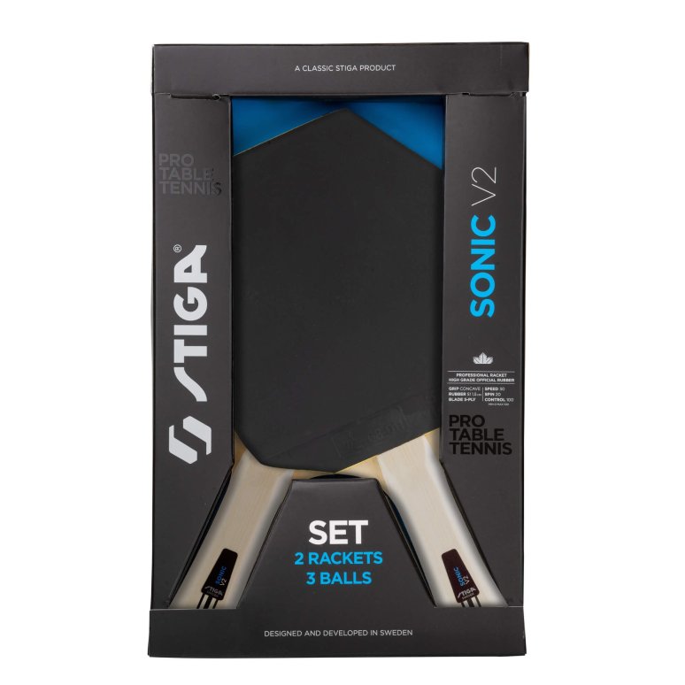 Stiga Sonic set V2 - 2 bat & 3 bolde #0