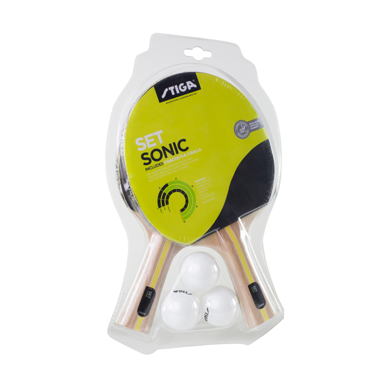 Stiga Sonic Set (2 bat + 3 bolde)