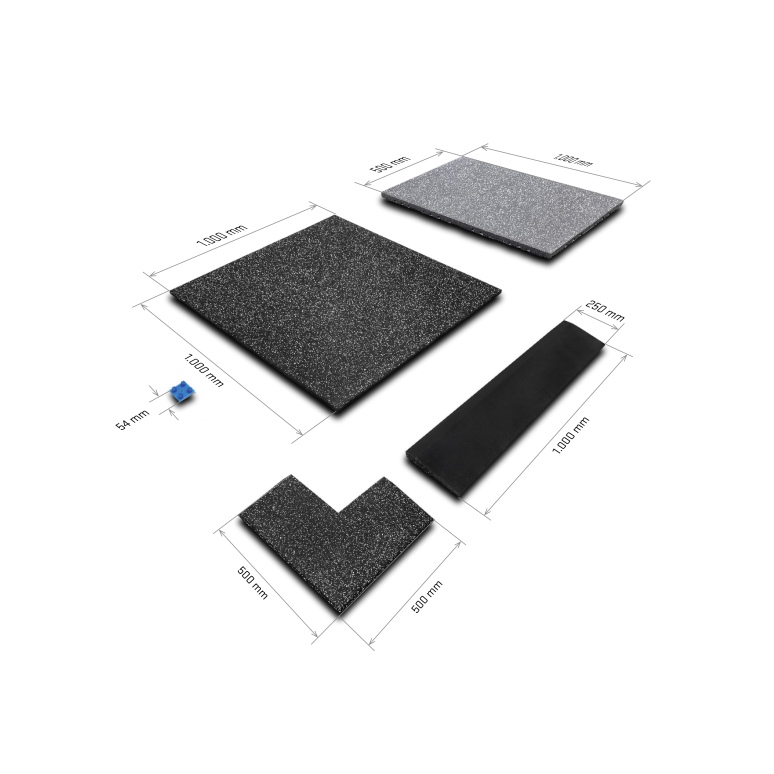 Connect tile 20mm hjrne - Sort med nister #3